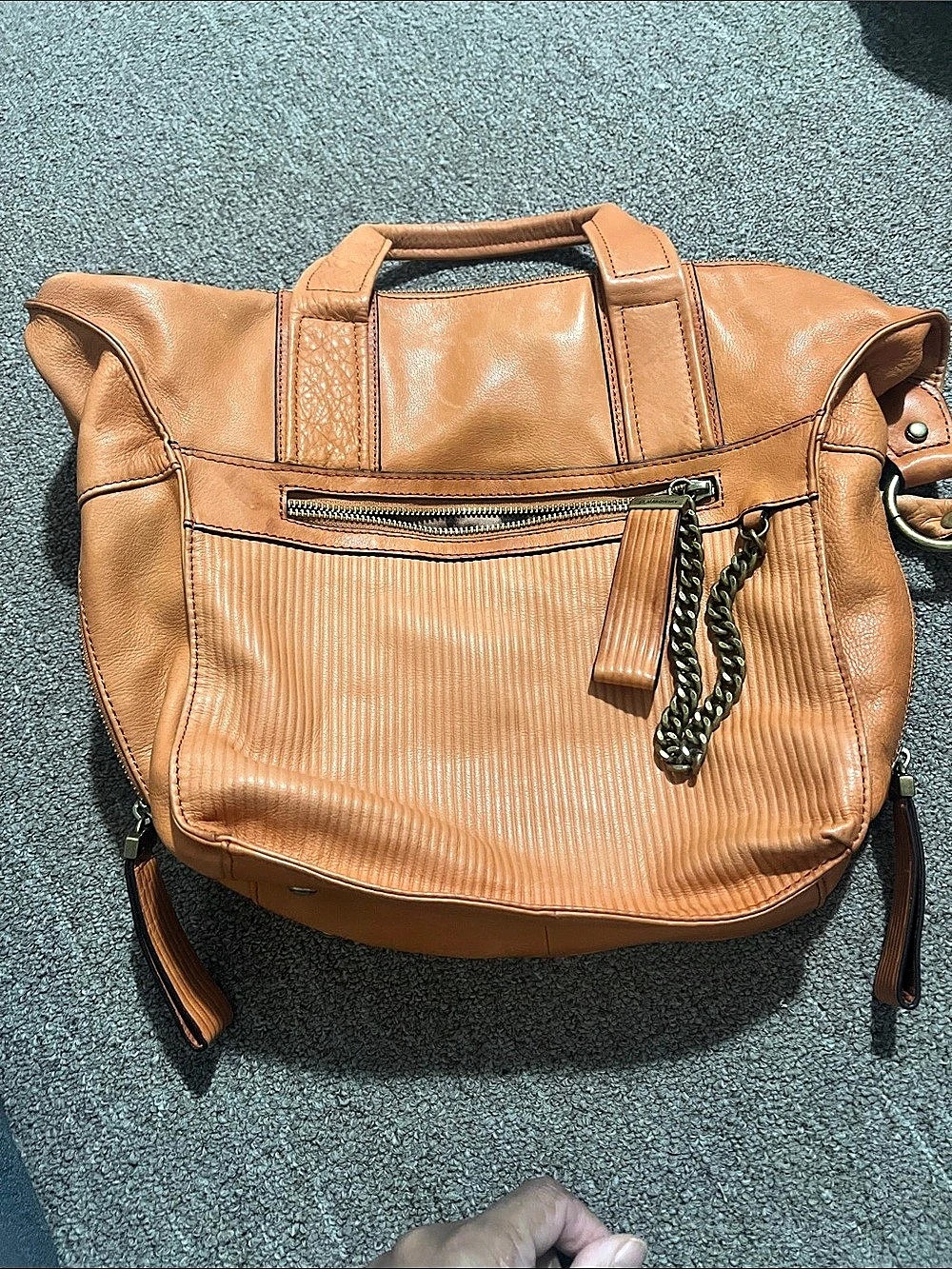 B. Makowsky Brown Leather-Style Shoulder Bag